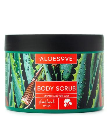 ALOESOVE Body Scrub with Natural Ingredients 245g - Body Scrub with Organic Aloe Extract - Body Peeling Vegan Natural Cosmetics