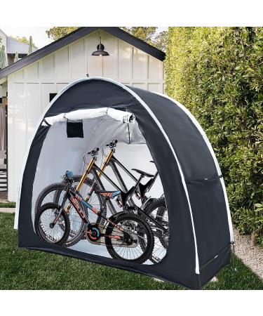 PROLEE Bike Tent 6.6FT Waterproof 210D Oxford Fabric Outdoor Bicycle Cover Shelter | Storage Tent for 2 Bikes in Home Garden - Black - Buy Online on GoSupps.com