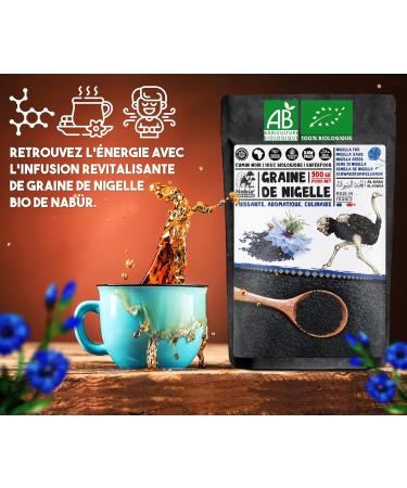 Nab r - 250 gr Graine de Nigelle Graine de Nigelle BIO Cumin Noir Cuisine Infusion P tisserie - Buy Online on GoSupps.com