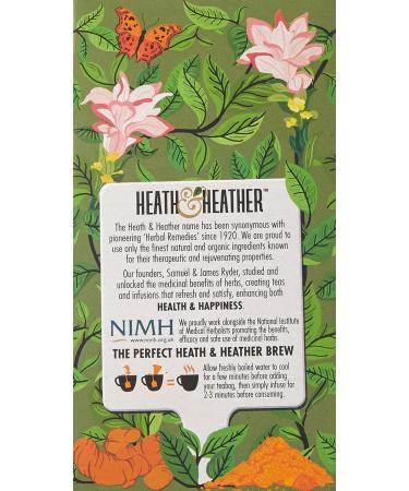 Heath & Heather Organic Green Tea & Turmeric 20 Envelope Bags 40g - Buy Online on GoSupps.com