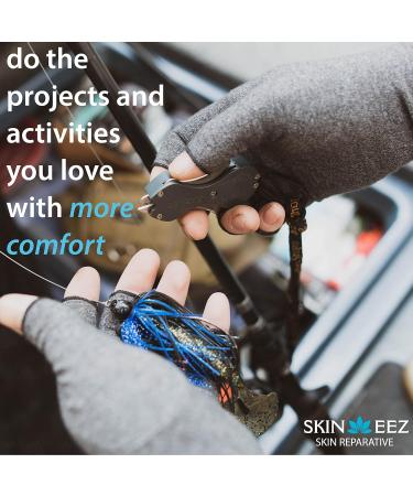 Skineez Compression Gloves - Medical Grade Fingerless Design for Arthritis Carpal Tunnel & Tendonitis Relief Moisturizing Benefits One Size Gray - International Shipping Available - Buy Online on GoSupps.com