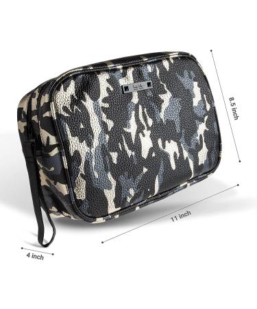 Nicole Miller Metallic Camouflage Makeup Bag - Large Travel Toiletry & Cosmetic Case - Buy Online on GoSupps.com