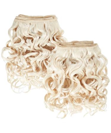 Chear Spanish Wave 2-in-1 Weft Human Hair Extension with Premium Blend Weave Number 613 Bright Blonde 8-Inch
