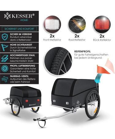 Kesser High-Drawn Bicycle Cargo Trailer | Durable Transport Trailer with Cover & Folding Function - Ideal for All Your Shipping Needs - Buy Online on GoSupps.com