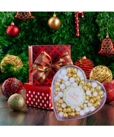 EinsSein EinsSein Christmas Heart Merry Christmas Gift White Gold Chocolate 140g St Nicholas Gift Christmas Gift Chocolate Balls Small Gifts for Christmas - Buy Online on GoSupps.com