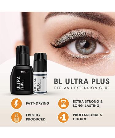 Ultra Plus BL Lashes Extra Strong Eyelash Extension Glue 10ml - Fast Drying, Great Retention, Long Lasting | Professional's Choice for Eyelash Extension Supplies - Buy Online on GoSupps.com