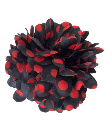 La Senorita Hair Flower Black with Red Dots