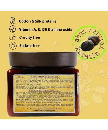 Savannah Hair Therapy Bundle - Shea Butter Treatment Oil & Hair Mask Set for Dry Damaged Hair - Natural Keratin Treatment - Vitamin B6 Infused - Sodium Chloride Free - 1.69 oz + 16.9 oz - Buy Online on GoSupps.com