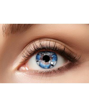 Eyecatcher 84080341-766 - Colored contact lenses 1 pair for 12 months multicolored carnival Mardi Gras Halloween Spook