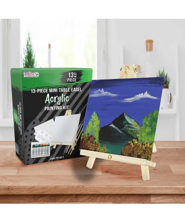 U.S. Art Supply 13-Piece Artist Painting Set: 6 Vivid Acrylic Paint Colors, Easel, Canvas Panels, Brushes & Palette - Ideal for Children, Kids, Students, Beginners - Buy Online on GoSupps.com