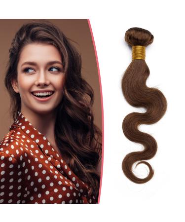 24 "1 Bundle Brazilian Extensions Human Hair Body Wave Weave Virgin 100% unprocecious real hair hair extension middle brown-1 24" -1 bundle