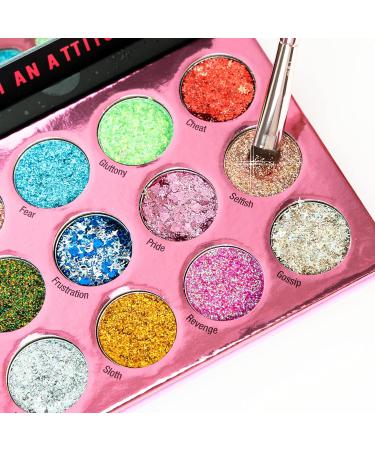 Rude Cosmetics Sin of Glittony Glitter Palette - Sparkling Eye Shadow for Women | 0.634 oz - International Shipping Available - Buy Online on GoSupps.com