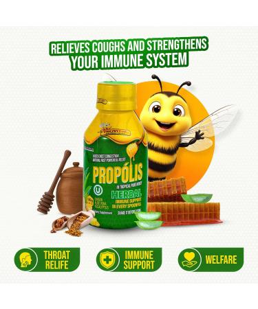 Biovital Natural Propolis Cough Syrup for Adults Immune Support Booster with Bee Honey Extract Herbal Throat Soothing Natural Ingredients and Plant Extracts - Buy Online on GoSupps.com