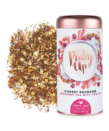 Pinky Up Cherry Rhubarb Cobbler Loose Leaf Tea | Rooibos Tea, Caffeine Free, Naturally Low Calorie & Gluten Free | 3.0 Ounce Tin, 25 Servings
