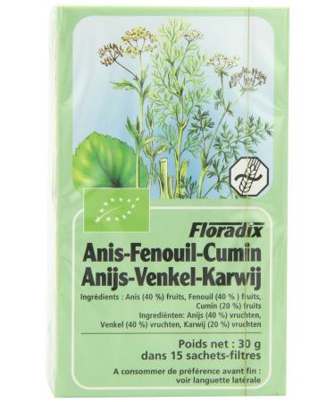 Salus Salus Organic Aniseed Fennel Caraway Herbal 15 Teabags (Pack of 6 Total 90 Teabags)