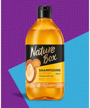 Nature Box - Argan Nutrition Shampoo - Very dry hair - Vegan formula - 98% ingredients of natural origin - 250 ml container - Buy Online on GoSupps.com