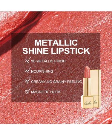 Oulac Metallic Shine Lipstick - Nemo Go Home (06) | Long-Lasting Vegan Lip Color - Buy Online on GoSupps.com