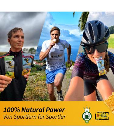 Aerobee Energy Liquid Gel - Maracuja 10x26g | 100% Natural Honey Sports Gel for Endurance Running & Power | Delicious Carbohydrate Energy Gel - Buy Online on GoSupps.com
