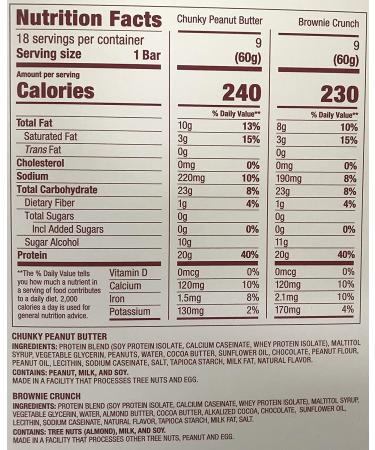 Bulk Buy think! High Protein Bars Variety Pack - 18 Bars, 9 Chunky Peanut Butter & 9 Brownie Crunch (2.1 Oz Bars) - Buy Online on GoSupps.com