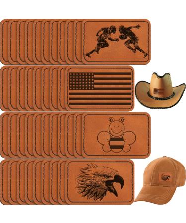 Buy 30 Pcs Blank Leather Patches for Hats with Adhesive Round