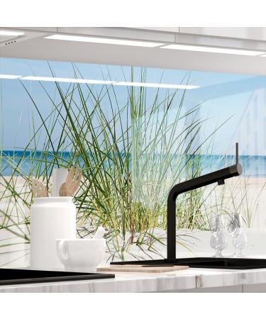 Sticker professionals kitchen back wall self -adhesive glass look - dune view - 1.8mm stiffened all substrates hard pet material premium 60 x 280cm h 60 cm x W 280 cm dune view