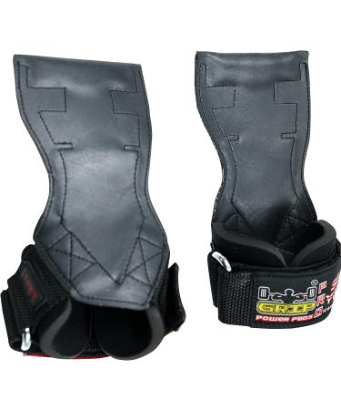 Lifting Grips Pro Weight Gloves - Heavy Duty Barbell Straps for Deadlifts, Gymnastics - Neoprene Padded - Adjustable Wrist Wrap - Black Rubber - Medium Size - Buy Online on GoSupps.com