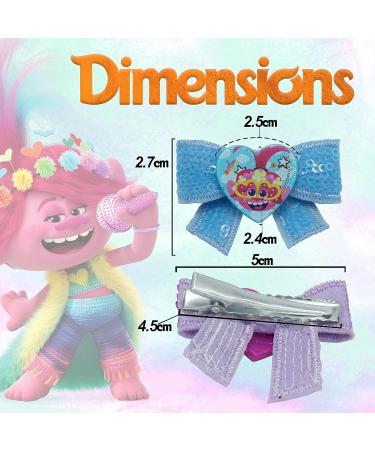 Disney Trolls Hair Clips Hair Sliders Kids Hair Accessories for Girls Durable and Reusable for Your Little Ones (2x Hair Bow Clips) - Buy Online on GoSupps.com