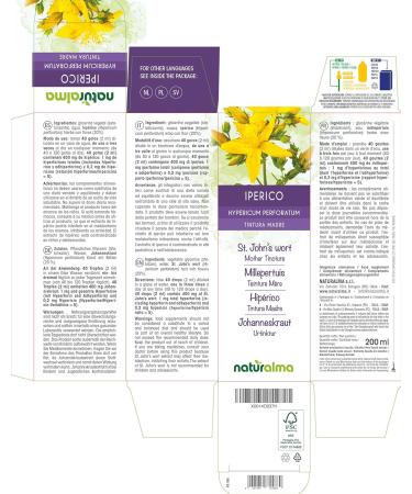 John's Cabbage (Hypericum Perforatum) Herb - Alcohol-Free Tincture | Vegan Dietary Supplement | 200 ml Liquid Extract | Naturalma - Buy Online on GoSupps.com