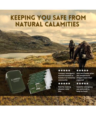CAMPIZO 4 Pack Emergency Blankets - NASA Designed Thermal Space Foil Survival Blanket for Camping, Hiking, Marathon - Extra Large Army Green - Buy Online on GoSupps.com