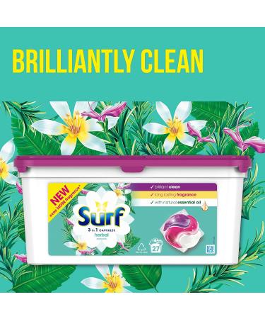 Surf Herbal Extracts 3-in-1 Capsules Washing Capsules - 27 Washes | Extra Fragrance for Clean Laundry - Buy Online on GoSupps.com