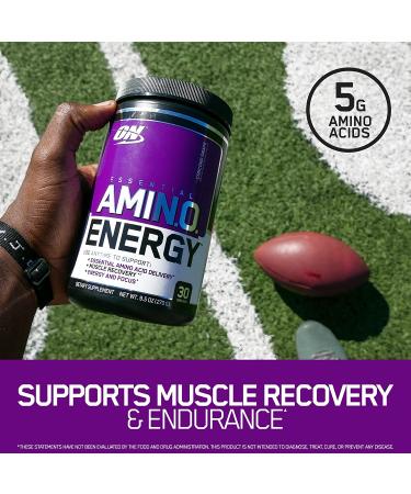 Optimum Nutrition Amino Energy - Pre Workout Energy Powder with BCAA & Green Tea - Concord Grape 65 Servings - Buy Online on GoSupps.com