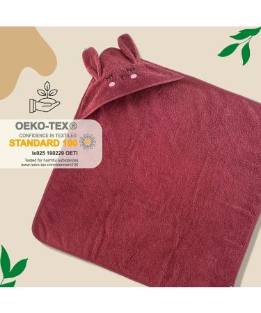 Liomio Hooded Baby Towel 100x100cm - Bordeaux - 100% Cotton Soft & Cozy | Oeko-Tex Certified | Perfect Baby Shower Gift | Made in EU - Buy Online on GoSupps.com