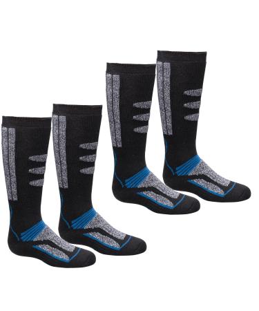 BestSale247 2 pairs of children's women men ski socks Skistrumpf Function socks snowboard for winter sports with special padding 39-42 2 pair / blue