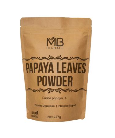 MB Herbals Papaya Leaves Powder 227g (0.5lb / 8 oz) | Carica Papaya | Papaya Leaf Powder Benefits Hair and Skin| Non GMO | Gluten Free