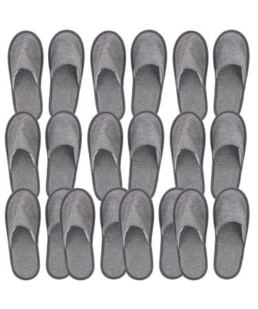Heallily 20 piece of non-slip disposable house shoes spa house shoes sandals closed toe area hotel house shoes fit for women and men (light gray) 28x11x0.8cm gray