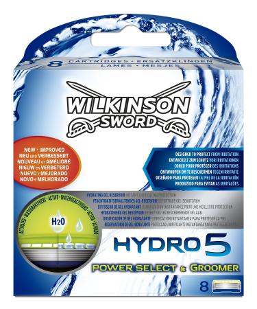 Wilkinson Sword Hydro 5 Groomer/Power Select Razor Blades for Men's Shavers 8 Pieces