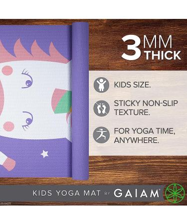 Gaiam Kids Yoga Mat with Fun Prints - Playtime for Babies and Active Toddlers | 60 L x 24 W x 3mm Thick | Twinkle Toes Print - Buy Online on GoSupps.com