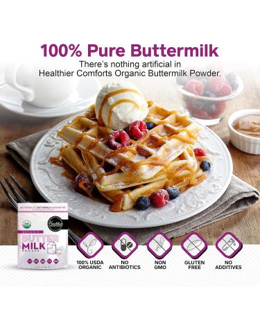 Organic Buttermilk Powder | USDA Certified, Gluten-Free, Non-GMO | Ideal for Baking, Biscuits & Gravy | 7oz Pack - Buy Online on GoSupps.com