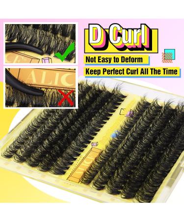 ALICE Lash Extension Kit Fluffy Volume 50D 60D Lash Clusters Kit Wispy 10-18mm D Curl Individual Lashes DIY Eyelash Extension Kit 200Pcs Eyelash Clusters with Lash Glue Bond and Remover Tweezers C - Fluffy 50D+60D Kit - Buy Online on GoSupps.com