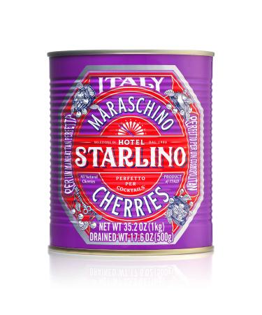 Hotel Starlino Maraschino Cherries | Great Tasting Italian Cherry for Premium Cocktails and Desserts | All-Natural Home Essentials For Your Bar Cart or Makes a Great Gift | 1kg Can, Pack of 1 2.2 Pound (Pack of 1)