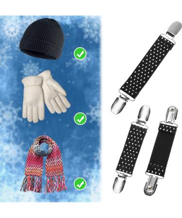 Mitten and Hat Clips - Secure Attachment for Gloves and Beanies - 2 Sets in Black - Ideal for Toddlers Playing in Snow - Never Lose Mittens Again - Buy Online on GoSupps.com