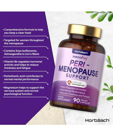Menopause Support Supplement with SOYA Isoflavones, KSM-66 Ashwagandha & Lions Mane | 90 Vegan Capsules - Buy Online on GoSupps.com