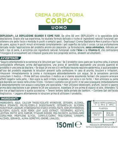  DEPILSOAP Hair Removal Cream for Men - Pack of 150 ml - Suitable for all skin types - Ammonia Free - Enriched with natural ingredients such as Aloe and Vitamin E - Buy Online on GoSupps.com