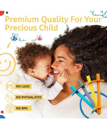 Lull Kids Teething Tubes - Baby Teething Toys for 0-12 Months - Teething Straws & Sticks (Blue/Orange) - Buy Online on GoSupps.com