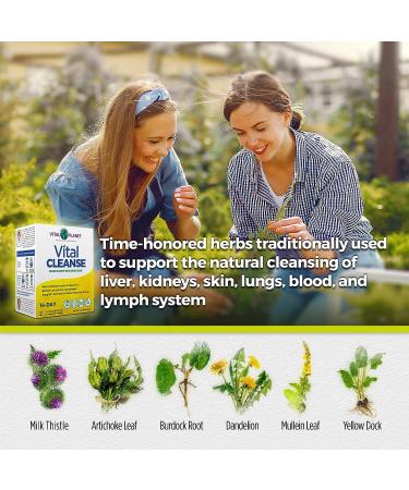 Vital Planet 14-Day Cleanse with Milk Thistle & Herbs - Natural Supplement for Occasional Constipation - 56 Capsules - Buy Online on GoSupps.com