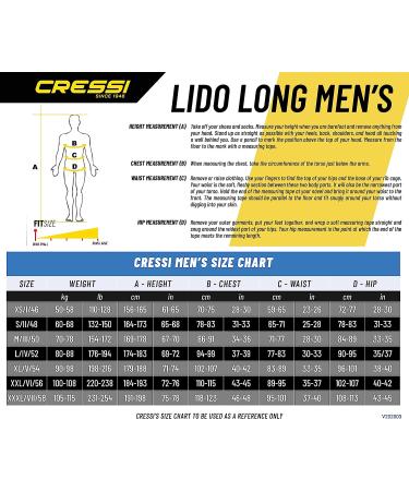 Cressi Men's Full Front Zip Wetsuit - Lido Long | Black/Blue, X-Large - Buy Online on GoSupps.com