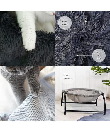 JUNSPOW Cat Bed Hammock + Pet Blanket Set - Soft Grey Pet Bed with Cozy Blanket - Buy Online on GoSupps.com