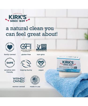 Castile Bar Soap by Kirk's - Vegan Coconut Oil Soap for Sensitive Skin | 24 Pack | Original Fresh Scent - Buy Online on GoSupps.com