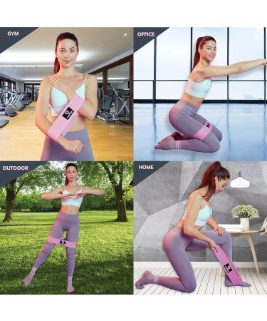 3 Sets Resistance Bands for Glutes, Hips & Legs | Non-Slip Booty Band for Home Gym & Workout | Ideal for Yoga, Pilates & Fitness | Women & Men | Physio Resistant Loop Pink - Buy Online on GoSupps.com