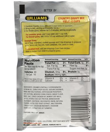 Williams Country Gravy Mix 2oz (Pack of 12) - Delicious and Convenient Gravy Mix - Buy Online on GoSupps.com
